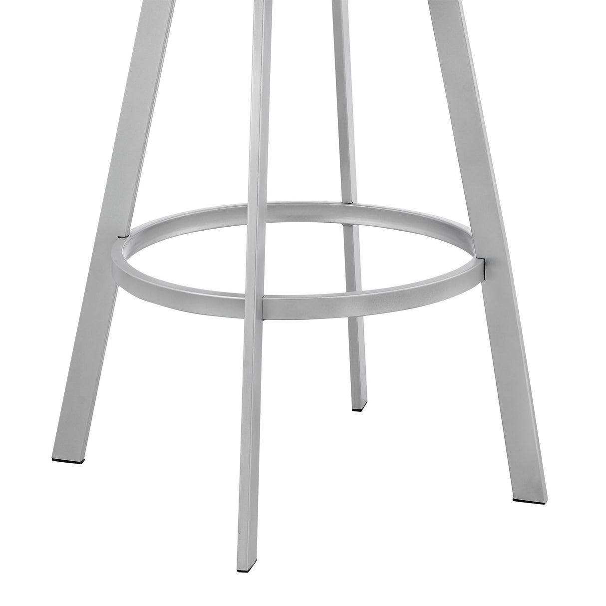 Chelsea - 25" Slate Gray Faux Leather And Silver Metal Bar Stool