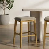 Jane - Contemporary Transitional Wood Bar Height Kitchen Bar Stool