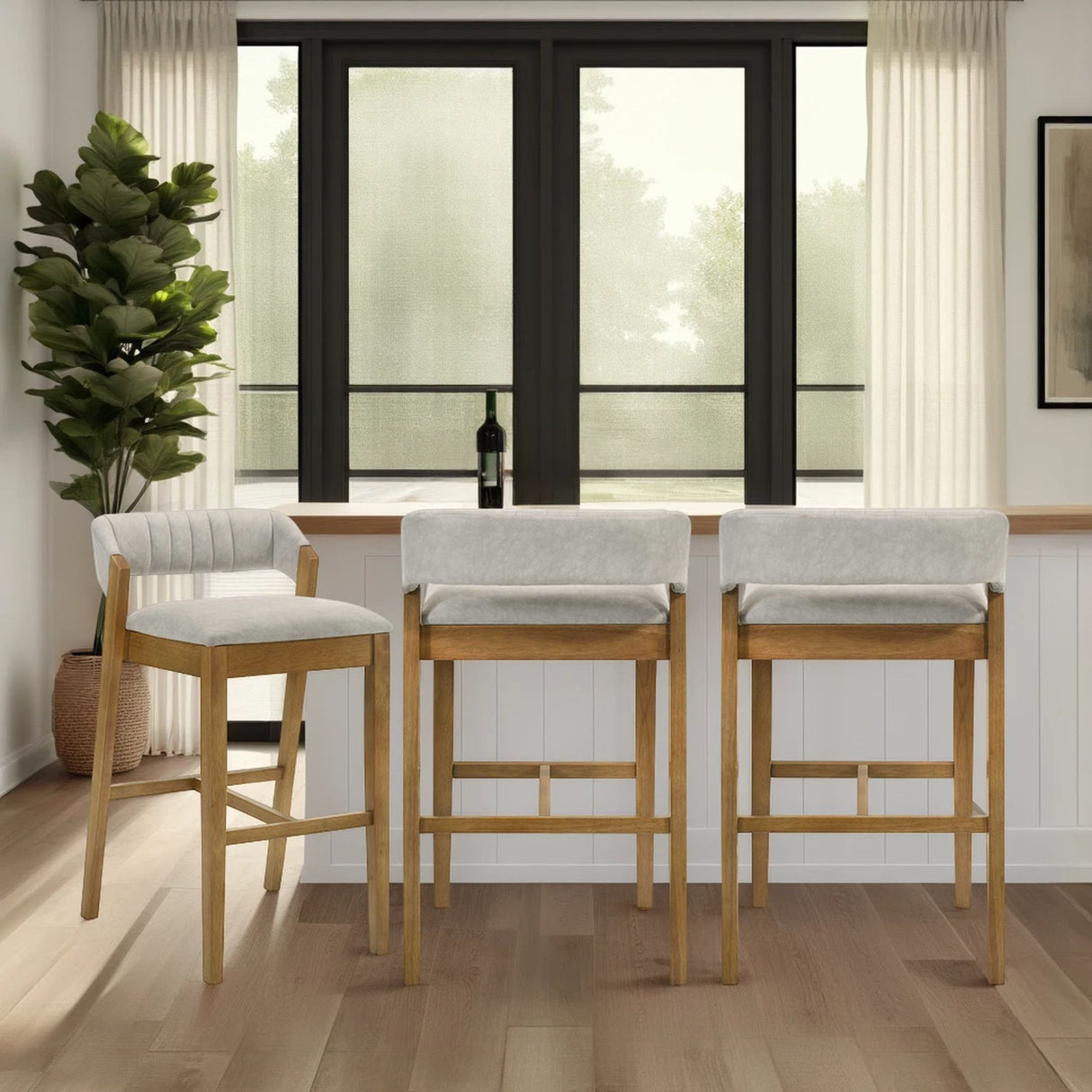 Landyn - 30" Amber Glow Bar Height Rubberwood Barstool