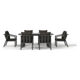 Front view of the Monarch seven-piece outdoor dining set in Charcoal