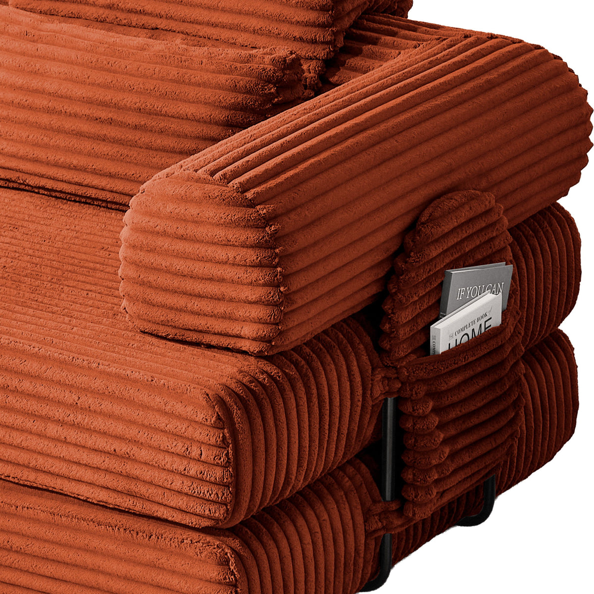 Convertible Sleeper Sofa With & Side Storage Pocket, Foldable Upholstered Couch For Living Room
