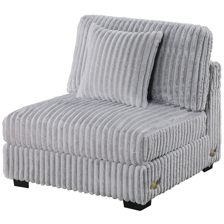 Armless Chair Modular With Pillow Living Room Furniture - Gray / Mink