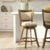 Aiden - Modern Farmhouse Swivel Wood Counter Height Kitchen Bar Stool