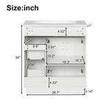 Bathroom Vanity With 2 Doors, 2 Drawers, Adjustable Shelf, Hidden Slides & Soft Close Hinges