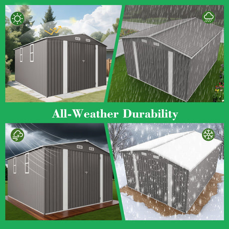 Outdoor Storage Shed With Lockable Doors
