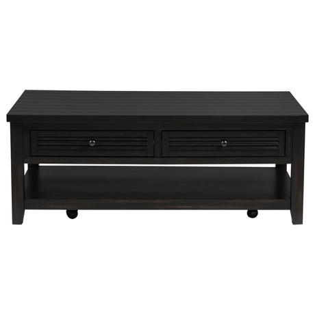 Sutter - 2 Drawer Rectangular Coffee Table - Dark Brown