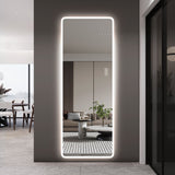 LED Full Length Mirror With Frosted Edge Lighting, 3 Color Temperatures