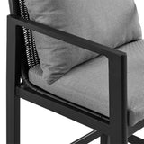 Cayman - Outdoor Patio 5-Piece Bar Table Set In Aluminum With Gray Cushions