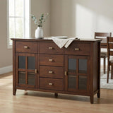 Sideboard Buffet Dining Room Cabinet Solid Wood Storage 54x36in