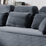 Sectional Sleeper Sofa & Storage Pockets, Modular Couch With Throw Pillows For Living Room
