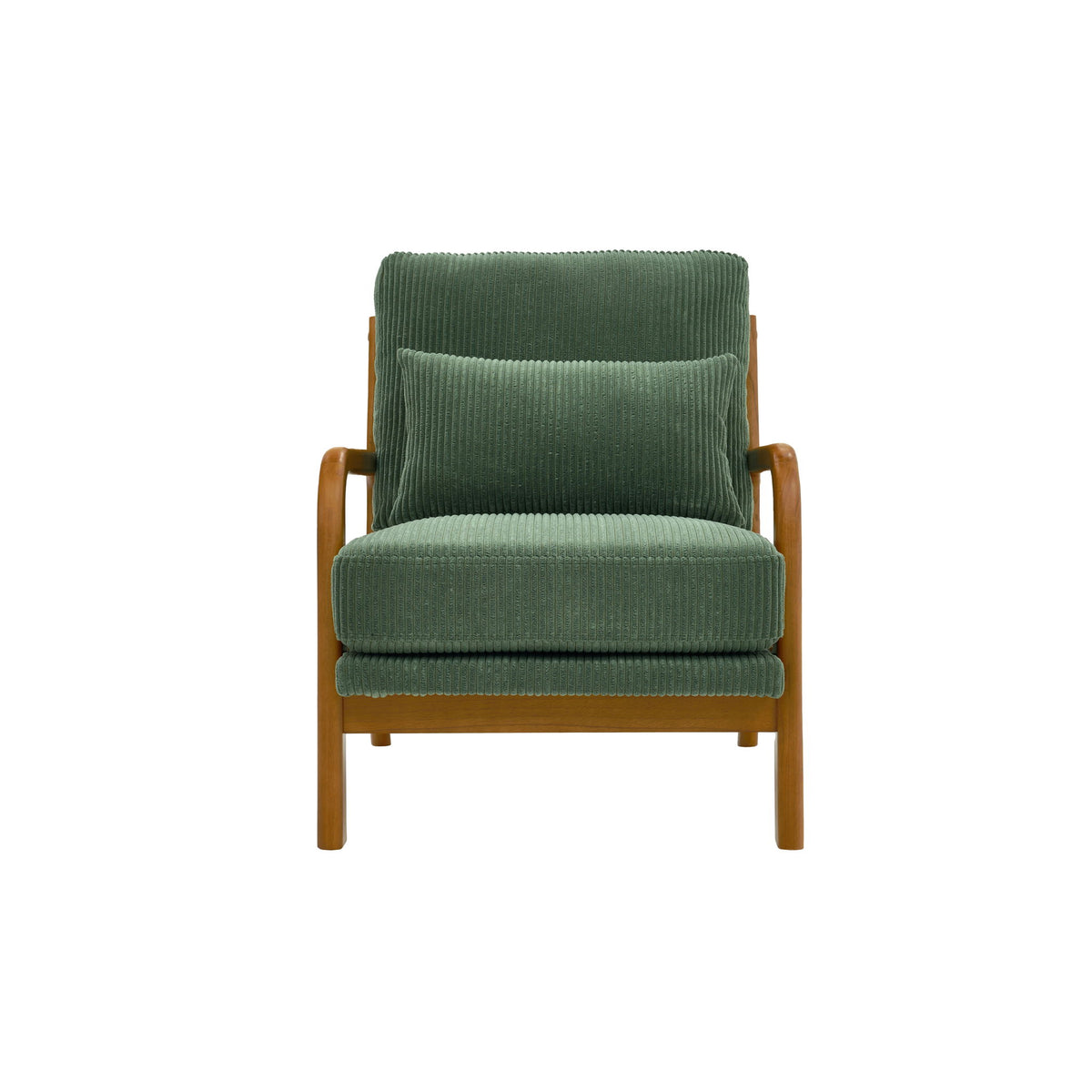Upholstered Armchair With Back Support Pillow