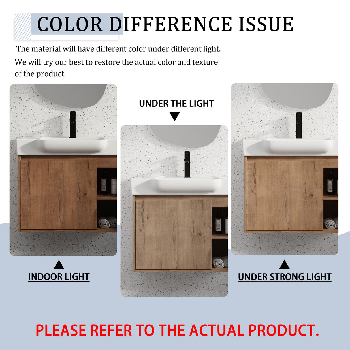 Wall Mounted Bathroom Vanity & Sink & Soft Close Door