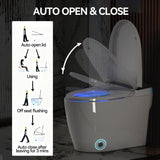 Smart Heated Bidet Toilet With Auto Open / Close Seat, Warm Water Wash, Dryer, And LED Display - White