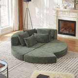 Semi Circular 2 In 1 Sofa Bed With Neck Pillow And Throw Pillows