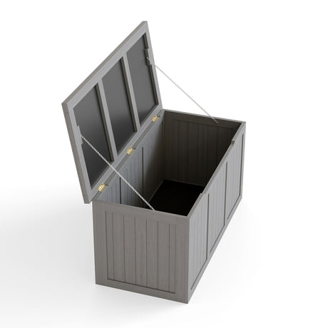Outdoor Deck Box, Storage With Seat & Table Top