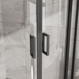 Corner Shower Door With Double Sliding - Matte Black