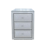 3 Drawer Nightstand - Silver