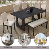 Dining Table Set, Rectangular Kitchen Table With Upholstered Chairs