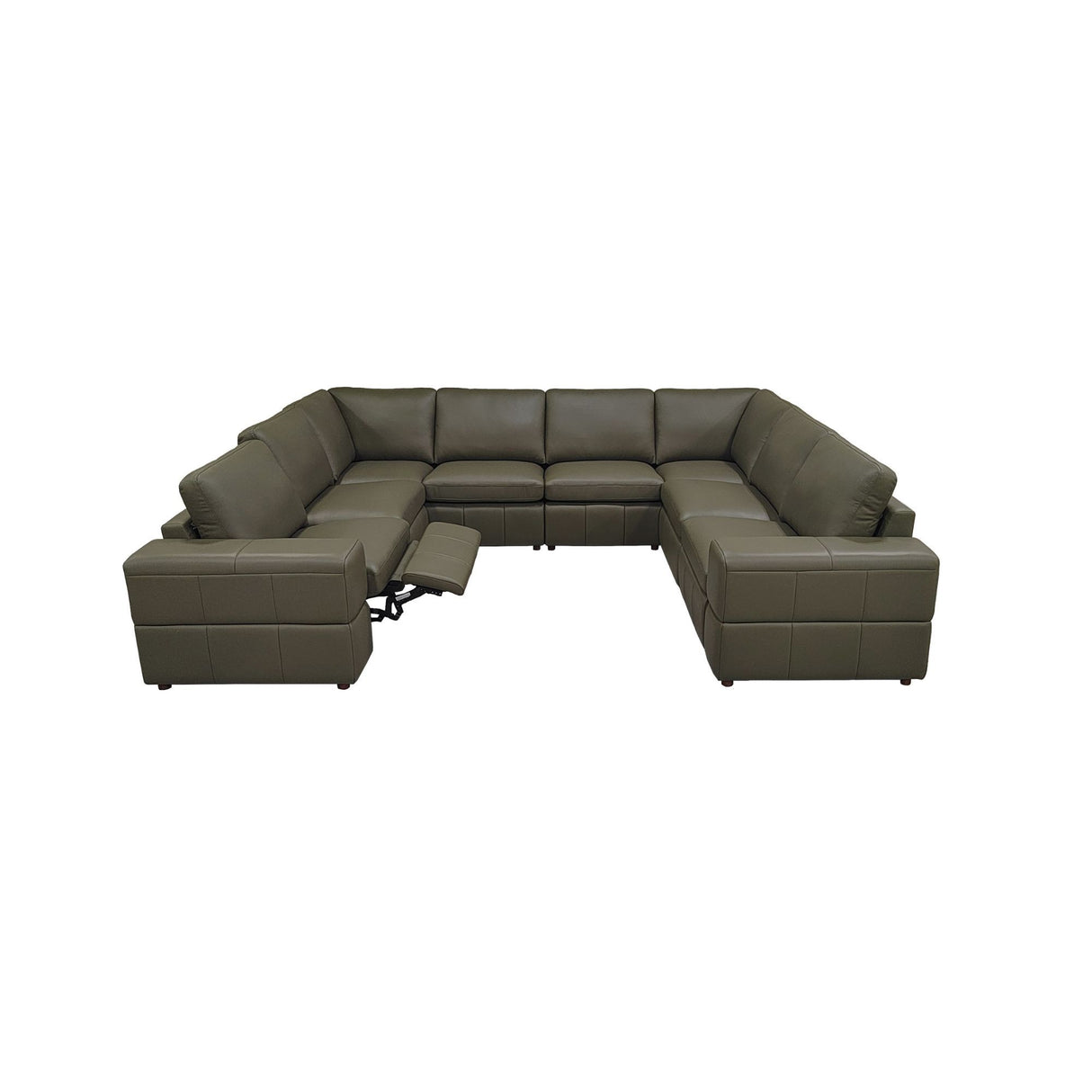 Upholstered Large Arms Sectional With Recliner Seats