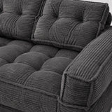 2 Seater Modular Corduroy Sofa With Chaise Lounge For Living Room