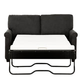 Convertible Twin Sleeper Sofa With USB Ports, 2 Seater Upholstered Loveseat - Dark Gray