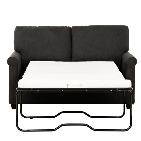 Convertible Twin Sleeper Sofa With USB Ports, 2 Seater Upholstered Loveseat - Dark Gray