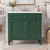 Bathroom Vanity With Sink, Rectangular Storage Cabinet & 2 Drawers And Tip Out Drawer