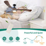 Solid Wood Ceiling Fan With Lights And Remote Control Indoor Outdoor Ceiling Fan 3 Wooden Blades Modern Ceiling Fan For Porch Living Room Bedroom
