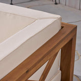 Brava - X Back 2 Seater Sectional Loveseat With Coffee Table