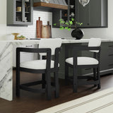 Portland - Arm Counter Stool (Set of 2) - Black / White