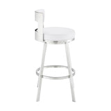 Lynof - Swivel Bar Stool - Brushed Stainless Steel Finish