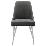 Padded Side Chair Of 2) With Upholstered Seat And Polished - Gray