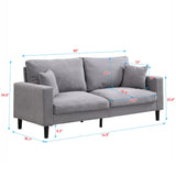 Modern Upholstered 2 Piece Sofa Set With 3 Seater And 2 Seater
