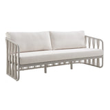 Breeze - Metal Outdoor Sofa With Cushions - Pearl / Cream