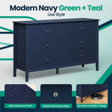 Modern 6 Drawer Fluted Dresser