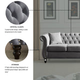 Chesterfield Sofa With Rolled Arms And Nailhead Trim