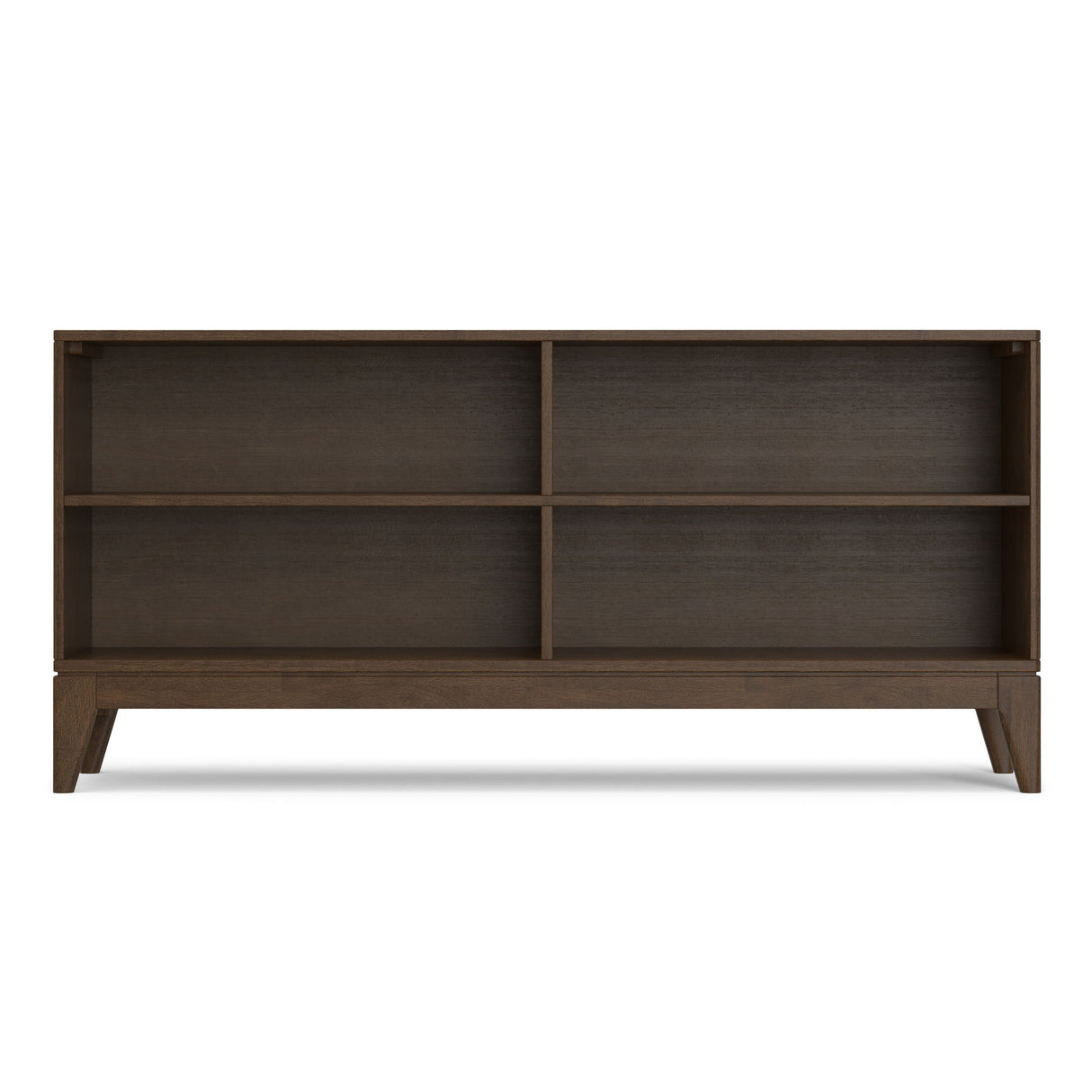 Harper - 4 Shelf Low Bookcase - Walnut Brown
