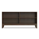 Harper - 4 Shelf Low Bookcase - Walnut Brown