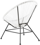 Linon Anson White/Black Rope/Steel Outdoor Single Chair