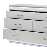 Glam - 6 Drawer Dresser With LED Lighting (Includes Dresser Only) - White