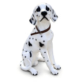 Large Dalmatian Dog Statue, Sitting Spotted Pet Sculpture For Entryway Patio - Black White