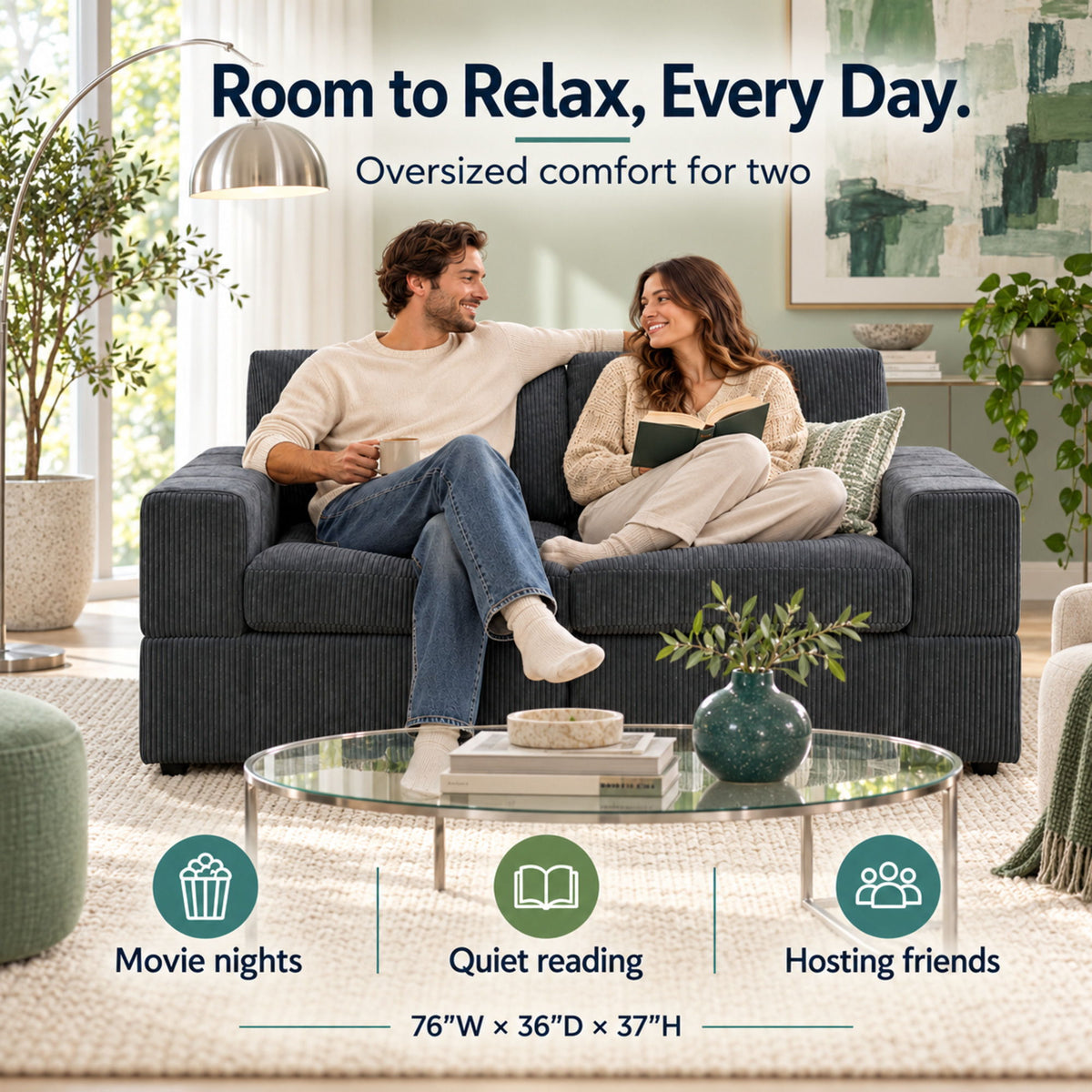 Oversized Modular Loveseat Set