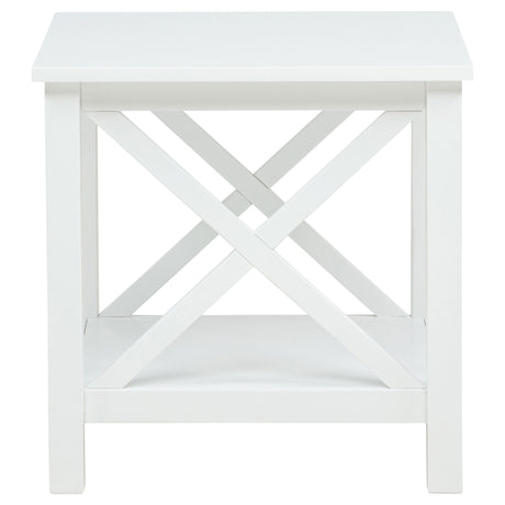 Slater - End Table With X Frame Trim - White