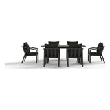 Side view of the Monarch seven-piece outdoor dining set in Charcoal