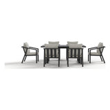 Side view of the Monarch seven-piece outdoor dining set in Light Gray