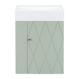 Modern Bathroom Vanity With Sink, Diamond Pattern Doors