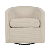 Swivel Accent Chair With U Backrest, Plush Cushion Living Room Furniture