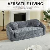 Curved Convertible Sofa, 2 In 1 Frameless Folding Sofa Bed With Pull Out Base And Deep Seat