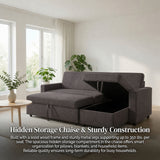 L - Shaped Convertible Sofa Bed With Storage Chaise