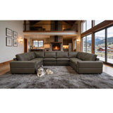 Upholstered Large Arms Sectional With Recliner Seats